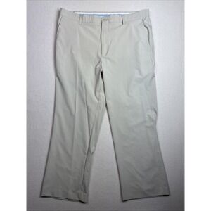 FootJoy Mens Performance Golf Pants Stone Light Tan Flat‎ Front 42x30 FJ Logo